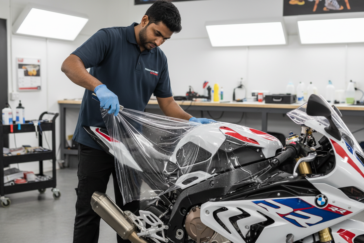 BMW Bike Gloss PPF by Indian guy